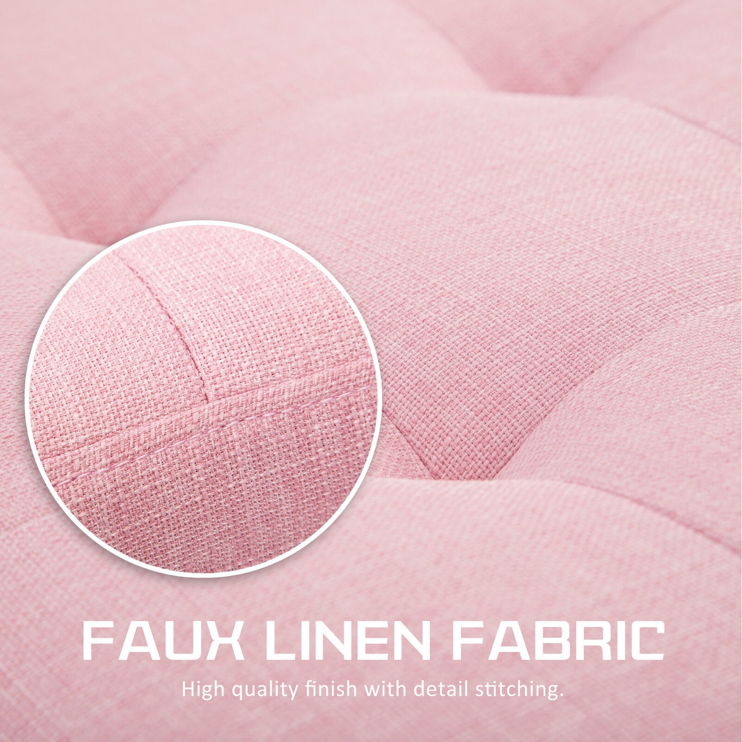Storage Ottoman Stool 102cm Fabric PINK Furniture > Living Room > Ottomans & Footstools