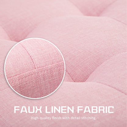 Storage Ottoman Stool 102cm Fabric PINK Furniture > Living Room > Ottomans & Footstools