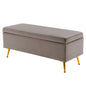 Storage Ottoman Stool Bench Seat 110cm Velvet GREY - Furniture > Living Room > Ottomans & Footstools