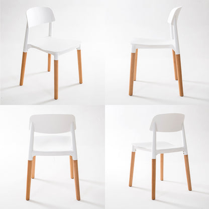 4X Retro Belloch Stackable Dining Cafe Chair WHITE - Furniture > Dining > Kitchen & Dining Chairs