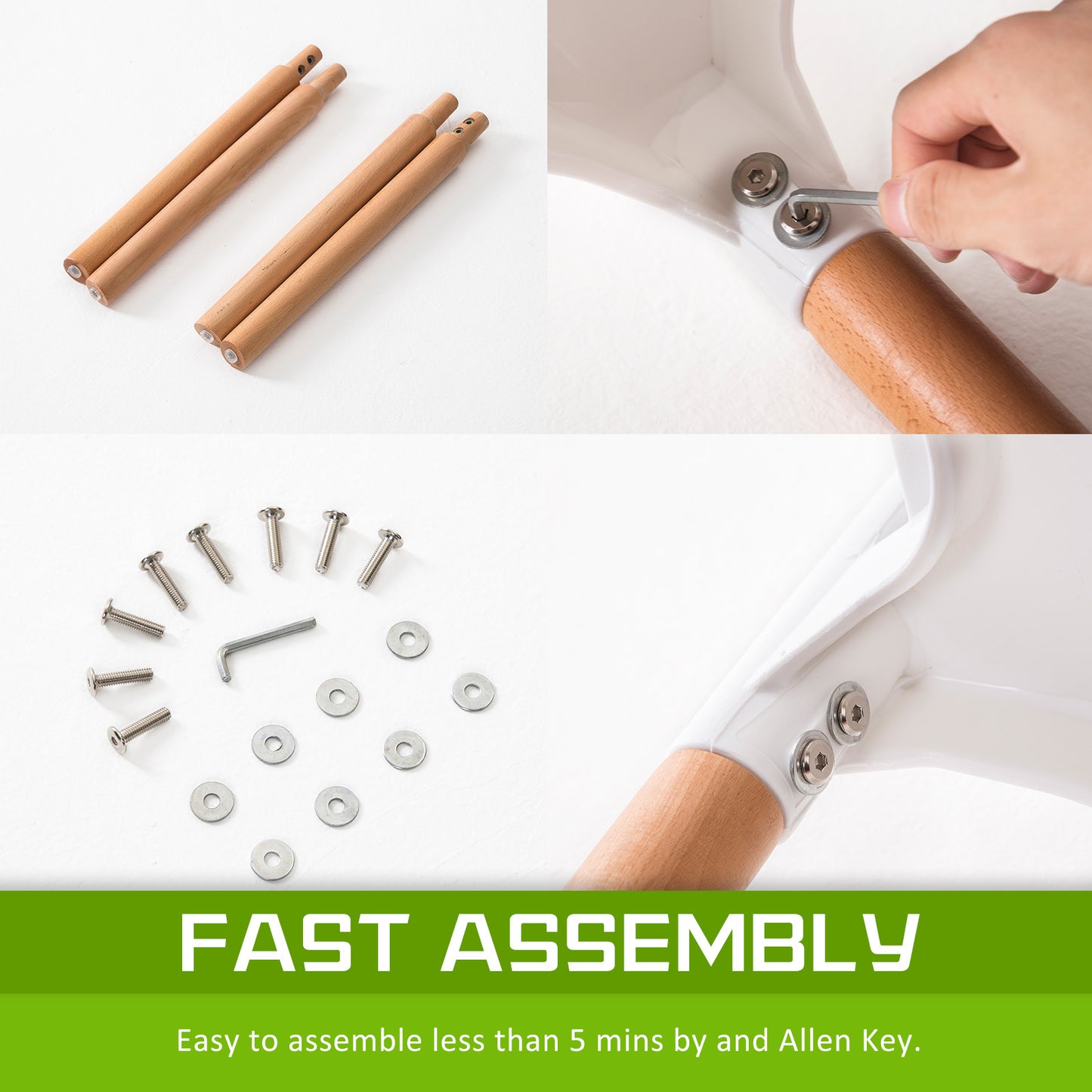 4X Retro Belloch Stackable Dining Cafe Chair WHITE - Furniture > Dining > Kitchen & Dining Chairs