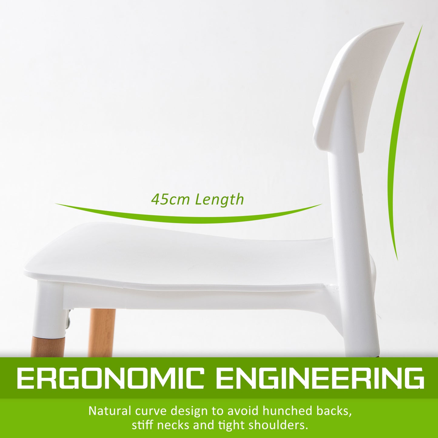 4X Retro Belloch Stackable Dining Cafe Chair WHITE - Furniture > Dining > Kitchen & Dining Chairs