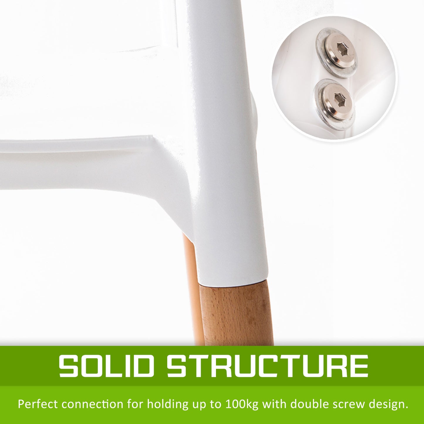 4X Retro Belloch Stackable Dining Cafe Chair WHITE - Furniture > Dining > Kitchen & Dining Chairs