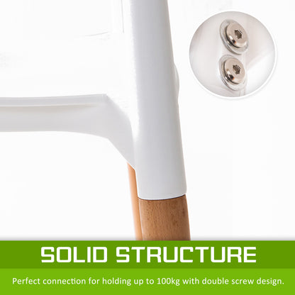 4X Retro Belloch Stackable Dining Cafe Chair WHITE - Furniture > Dining > Kitchen & Dining Chairs