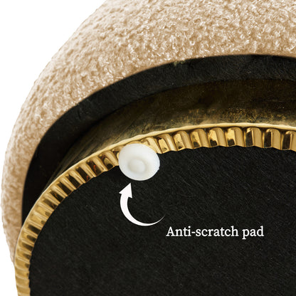 Round Stacked Ottoman Stool Teddy Fleece Fabric Foot Rest 38cm BEIGE - Furniture > Living Room > Ottomans & Footstools