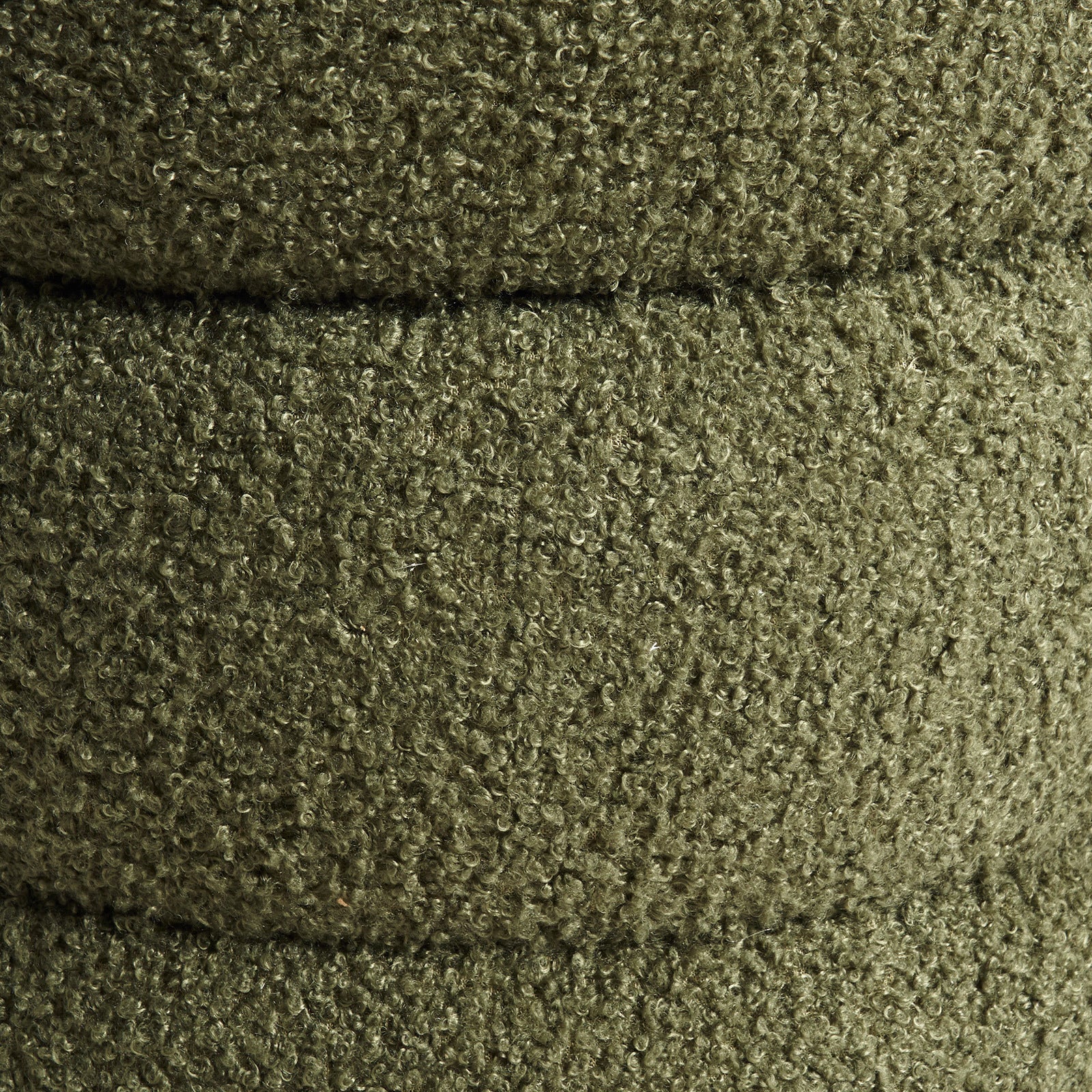 Round Stacked Ottoman Stool Teddy Fleece Fabric Foot Rest 38cm GREEN Furniture > Living Room > Ottomans & Footstools