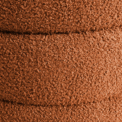Round Stacked Ottoman Stool Teddy Fleece Fabric Foot Rest 38cm ORANGE - Furniture > Living Room > Ottomans & Footstools