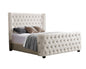 Milan Cream Velvet Tufted Headboard and End board Bed Frame - Queen - Furniture > Bedroom > Beds & Bed Frames