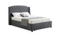 Paris Tall Tufted Velvet Dark Grey Bed with Storage Drawer - King - Furniture > Bedroom > Beds & Bed Frames