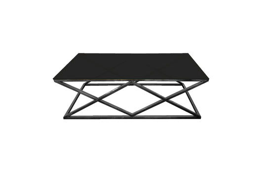 Alsea Coffee Table Black Base - Black Glass - Furniture > Living Room > Coffee Tables
