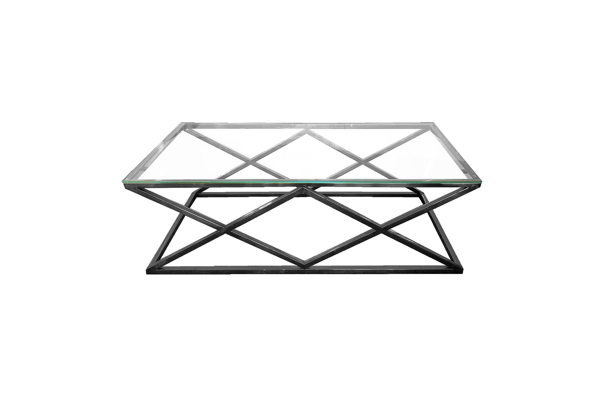 Alsea Coffee Table Black Base - Clear Glass - Furniture > Living Room > Coffee Tables