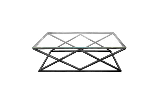 Alsea Coffee Table Black Base - Clear Glass - Furniture > Living Room > Coffee Tables
