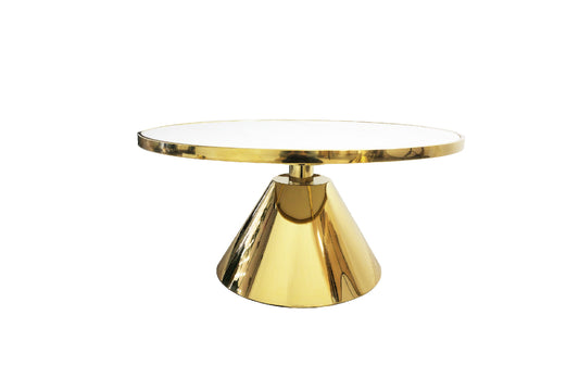 Glam Gold 90cm Coffee Table - White Marble - Furniture > Living Room > Coffee Tables
