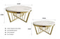 Salina Coffee Table 80cm Gold Base - White Marble - Furniture > Living Room > Coffee Tables
