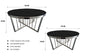 Salina Coffee Table 80cm Silver Base - Black Glass - Furniture > Living Room > Coffee Tables