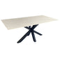 Miles Black With White Marble Dining Table - 90cm x 180cm - Furniture > Dining > Dining Tables