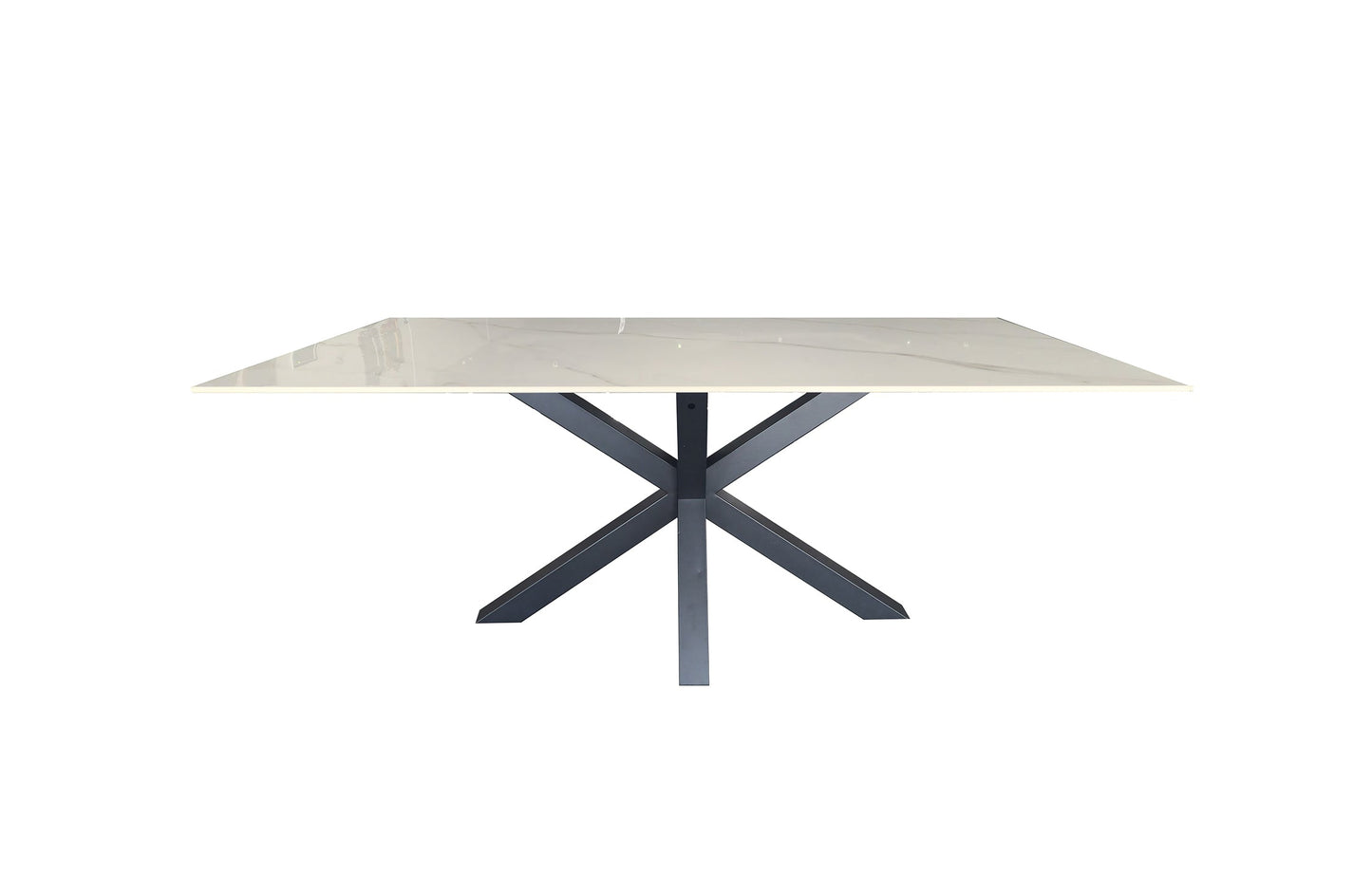 Miles Black With White Marble Dining Table - 90cm x 180cm - Furniture > Dining > Dining Tables