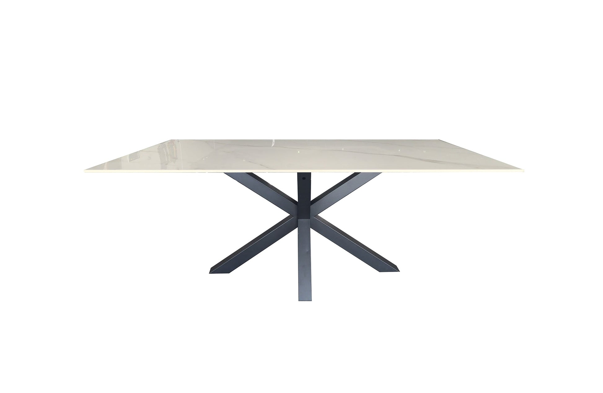 Miles Black With White Marble Dining Table - 90cm x 180cm - Furniture > Dining > Dining Tables