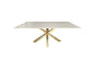Miles Gold With White Marble Dining Table - 90cm x 180cm - Furniture > Dining > Dining Tables