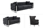 Madeline Range - Black Velvet - Silver Trims - Furniture > Sofas > Sofas & Sofa Beds