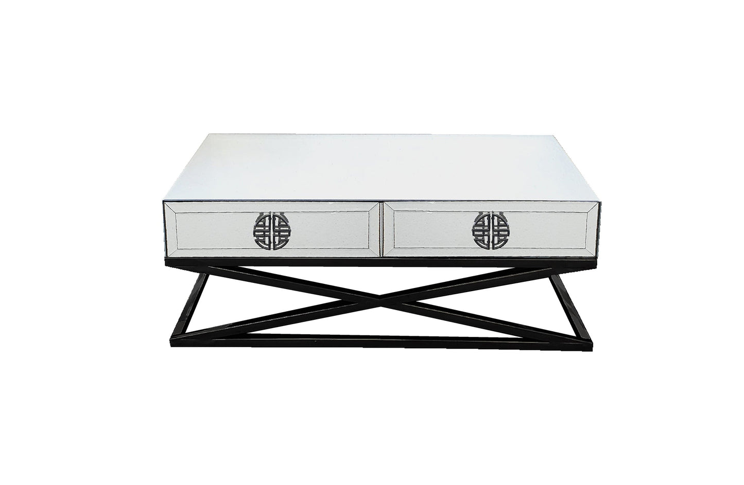 Athens Mirrored Coffee Table- Black Legs - Furniture > Living Room > Coffee Tables