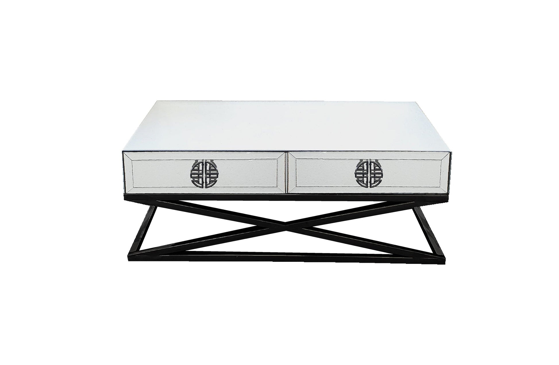 Athens Mirrored Coffee Table- Black Legs - Furniture > Living Room > Coffee Tables