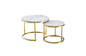 Nesting Style Coffee Table - White on Gold - 60cm/45cm - Furniture > Living Room > Coffee Tables