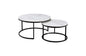 Nesting Style Coffee Table - White on Black - 80cm/60cm - Furniture > Living Room > Coffee Tables