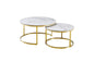 Nesting Style Coffee Table - White on Gold Stainless Steel - 80cm/60cm - Furniture > Living Room > Coffee Tables