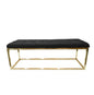 Holly Ottoman Gold Base - Black Seat - Furniture > Living Room > Ottomans & Footstools