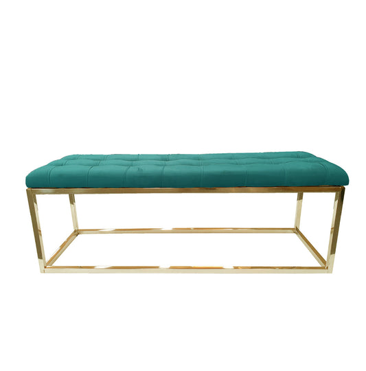 Holly Ottoman Gold Base - Green Seat - Furniture > Living Room > Ottomans & Footstools