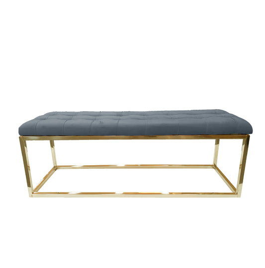 Holly Ottoman Gold Base - Dark Grey Seat - Furniture > Living Room > Ottomans & Footstools