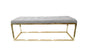 Holly Ottoman Gold Base - Light Grey Seat - Furniture > Living Room > Ottomans & Footstools