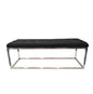 Holly Ottoman Silver Base Black Seat Furniture > Living Room > Ottomans & Footstools