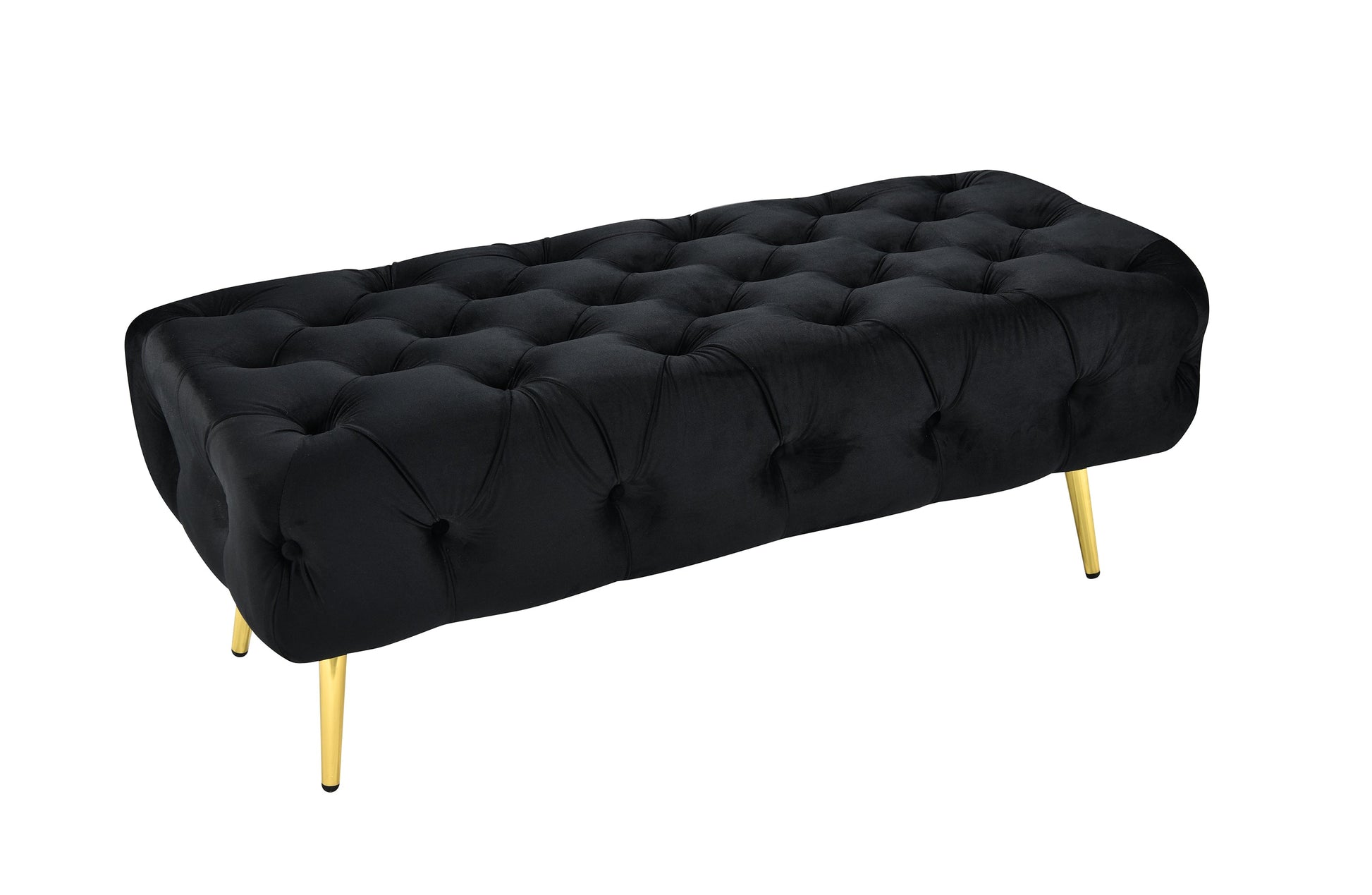 Shirley Ottoman Black Velvet - Furniture > Living Room > Ottomans & Footstools