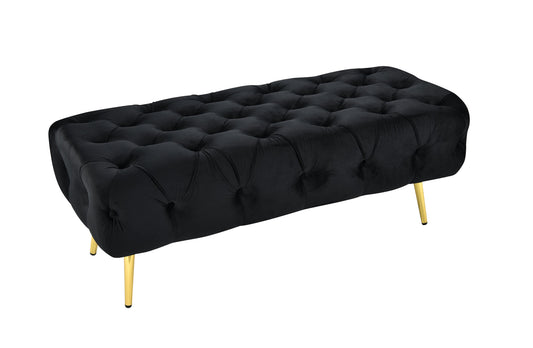 Shirley Ottoman Black Velvet - Furniture > Living Room > Ottomans & Footstools