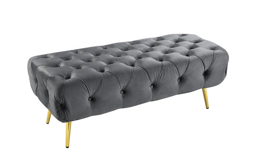 Shirley Ottoman Dark Grey Velvet - Furniture > Living Room > Ottomans & Footstools