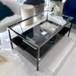 Interior Ave - Vogue Coffee Table - Black Marble Stone & Glass - Furniture > Living Room > Coffee Tables
