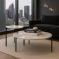 Interior Ave - Bianco Nested Coffee Table Set - White Marble Stone - Furniture > Living Room > Coffee Tables