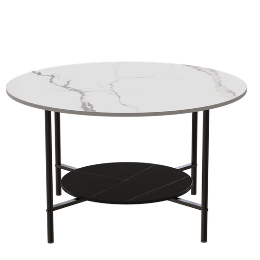 Interior Ave - Duke Round Two Tier Stone Coffee Table - Furniture > Living Room > Coffee Tables