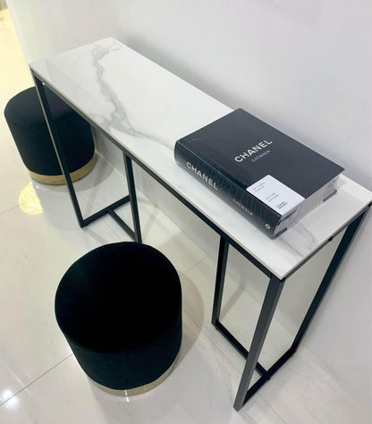 Interior Ave - Stone Marble Console - Marble & Black - Furniture > Living Room > Coffee Tables