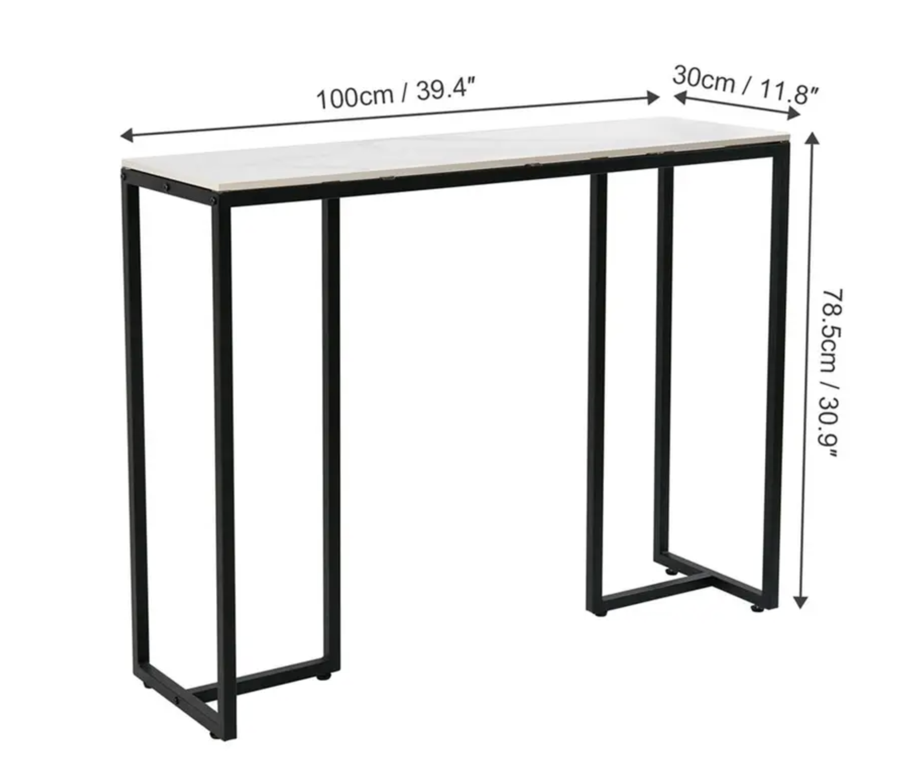 Interior Ave - Stone Marble Console - Marble & Black - Furniture > Living Room > Coffee Tables