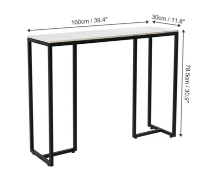 Interior Ave - Stone Marble Console - Marble & Black - Furniture > Living Room > Coffee Tables
