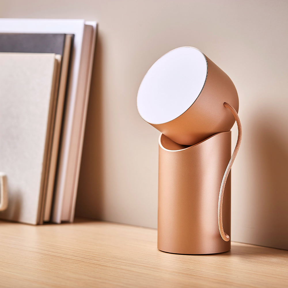 Lexon Orbe Portable Led Lamp With Moving Head - Gold - Home & Garden > Lighting > Table Lamps
