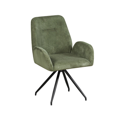 Dining Chair Linen Fabric Upholstered Seat Powder Coated Iron Legs - Furniture > Dining > Kitchen & Dining Chairs