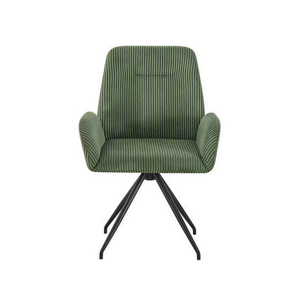 Dining Chair Linen Fabric Upholstered Seat Powder Coated Iron Legs - Furniture > Dining > Kitchen & Dining Chairs