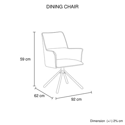 Dining Chair Green Linen Fabric Upholstered Seat Powder Coated Iron Legs - Furniture > Dining > Kitchen & Dining Chairs