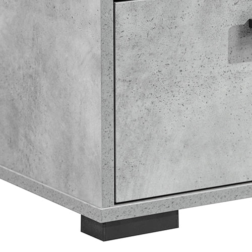 Queen 5 Pcs Bedroom Suite Fabric Upholstery MDF Combination of Black & Cement Colour - Furniture > Bedroom > Beds & Bed