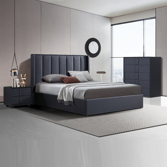 Prado 4pc Fabric Gas Lift Queen Bedroom Suite Furniture > Bedroom > Beds & Bed Frames