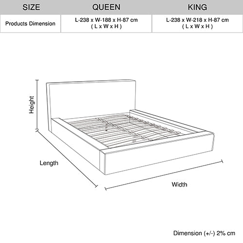 Ralph King Bed Frame Fabric Upholstery in KD slat Furniture > Bar Stools & Chairs > Arm Chairs & Recliners